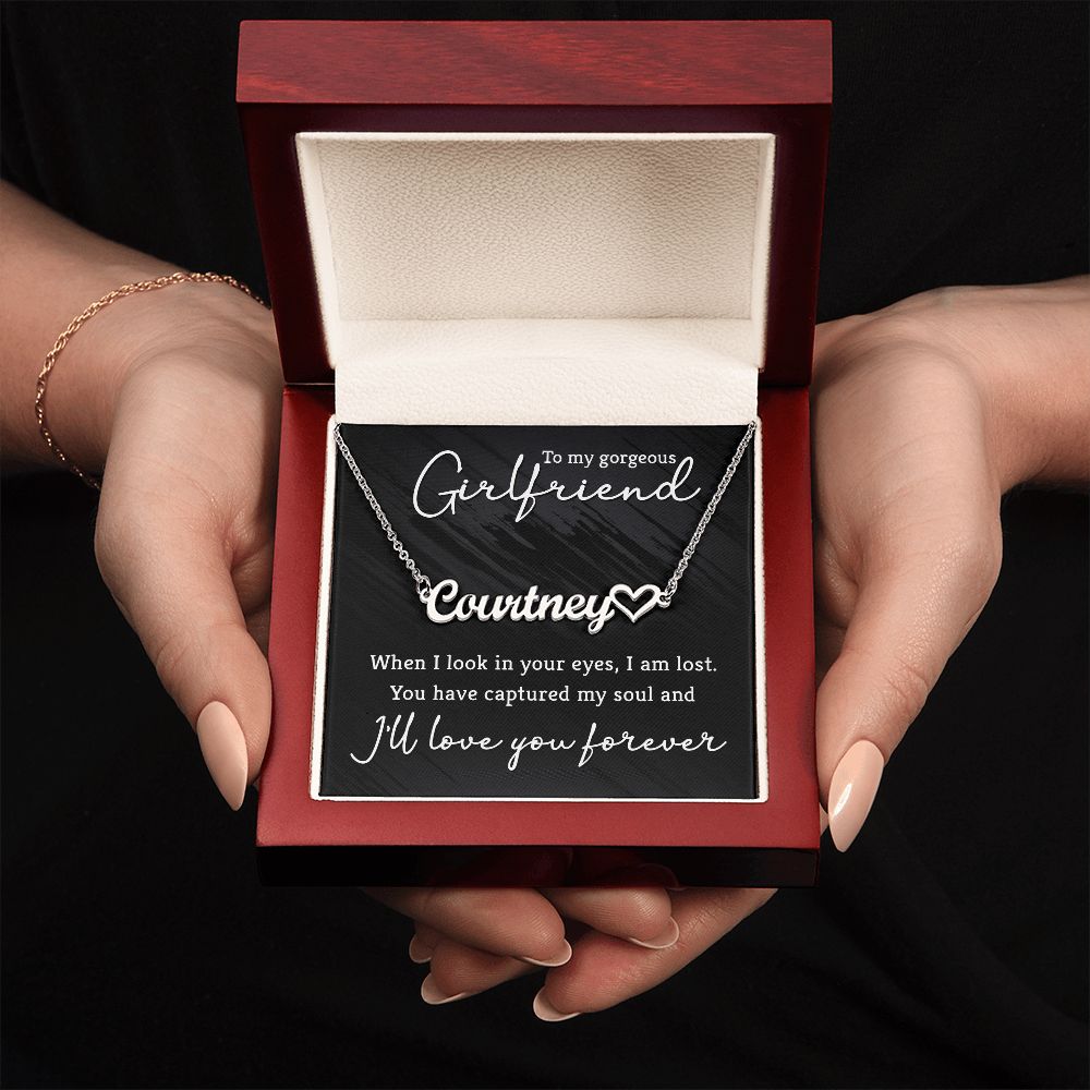 To My Gorgeous Girlfriend Name Necklace With Heart-Express Your Love Gifts
