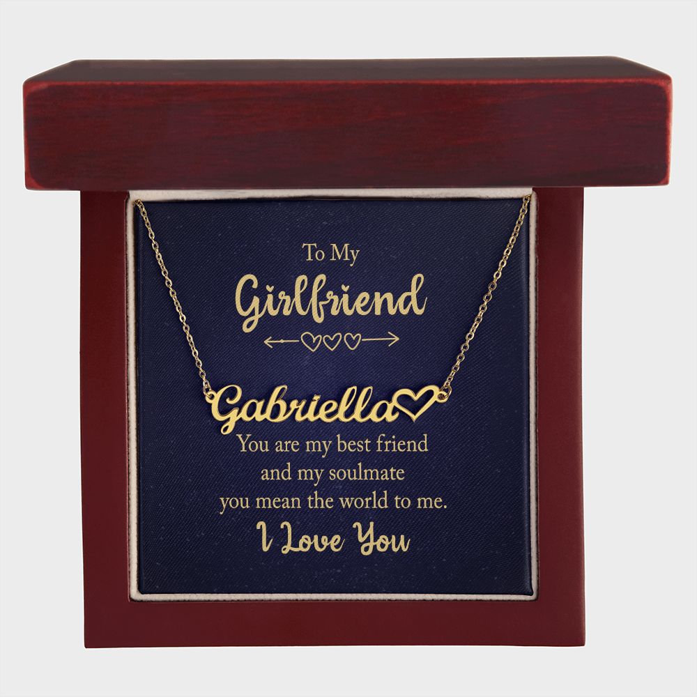 To My Girlfriend You Are My Best Friend Name Necklace With Heart-Express Your Love Gifts