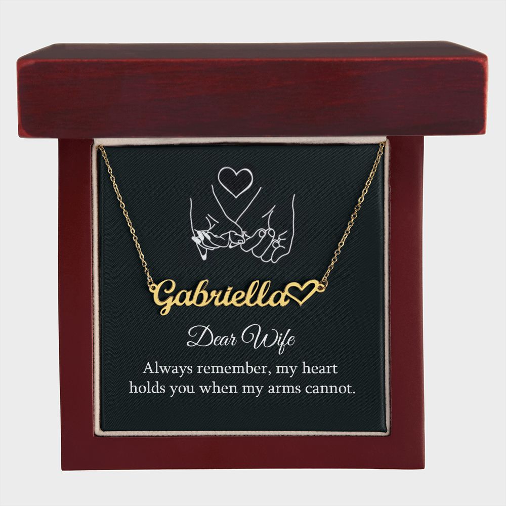 To My Wife Always Remember Name Necklace With Heart-Express Your Love Gifts