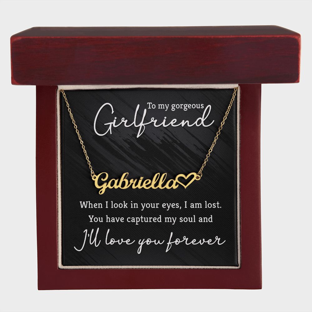 To My Gorgeous Girlfriend Name Necklace With Heart-Express Your Love Gifts
