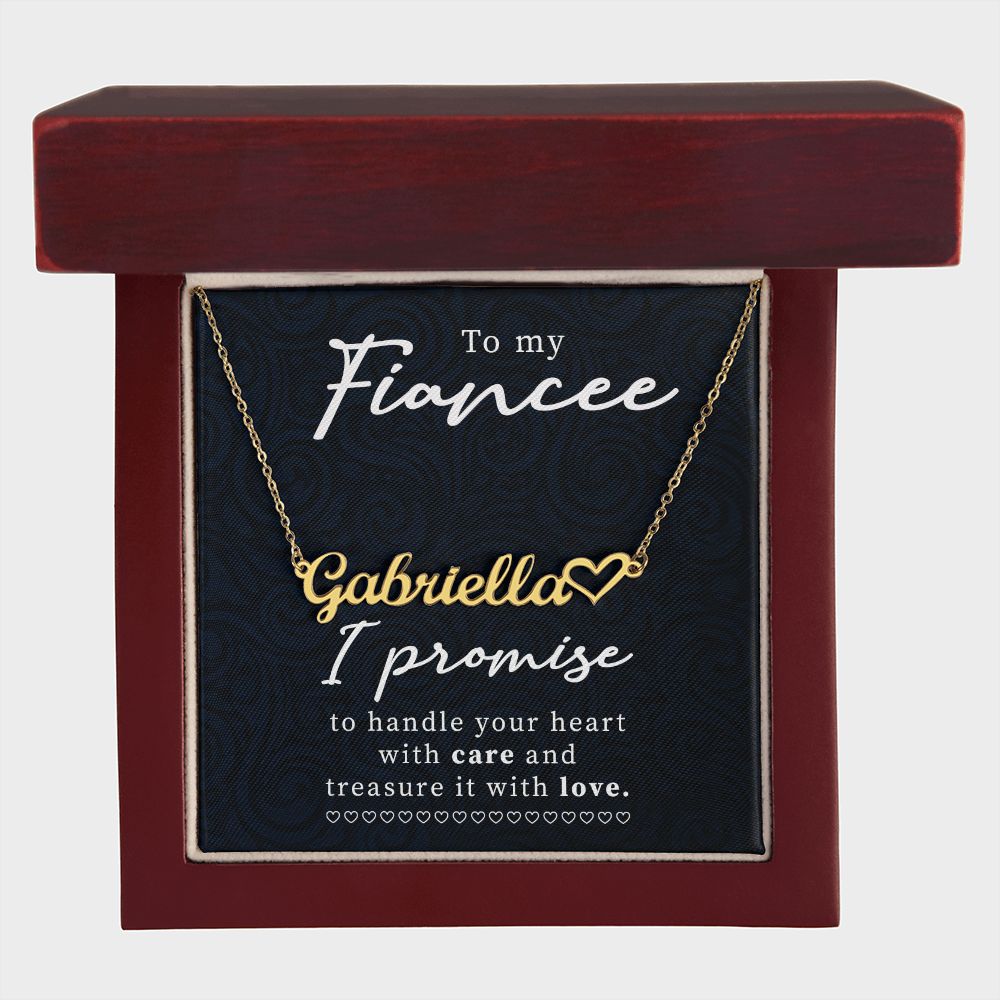 To My Fiancee Name Necklace With Heart-Express Your Love Gifts