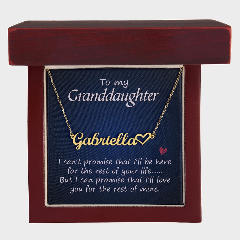 To My Granddaughter Name Necklace With Heart-Express Your Love Gifts