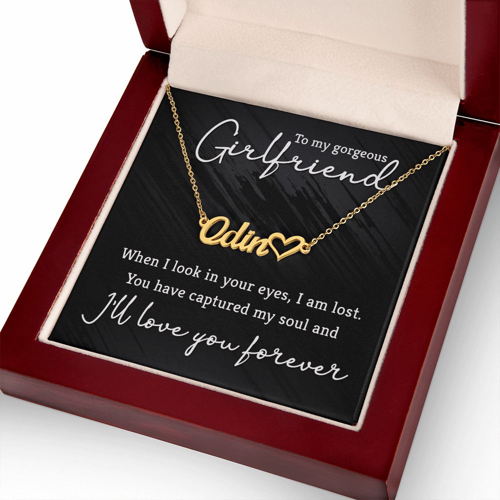 To My Gorgeous Girlfriend Name Necklace With Heart-Express Your Love Gifts