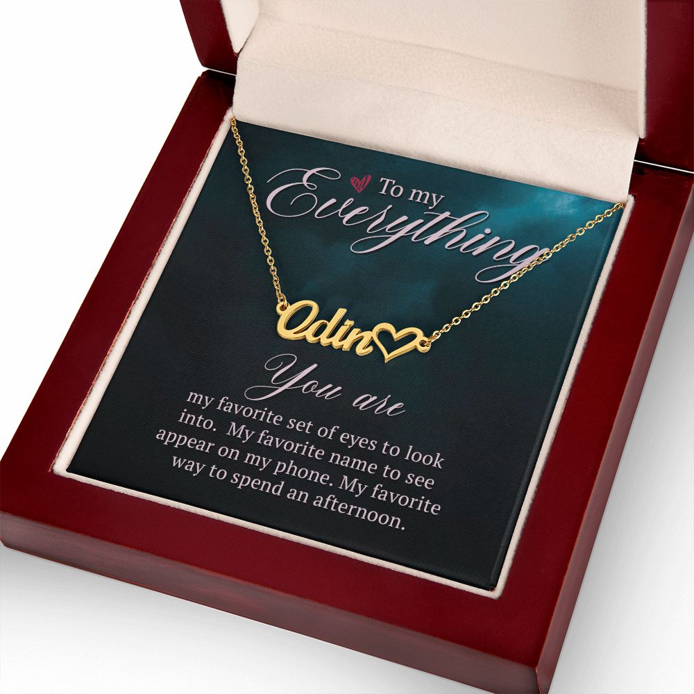To My Everything Name Necklace With Heart-Express Your Love Gifts