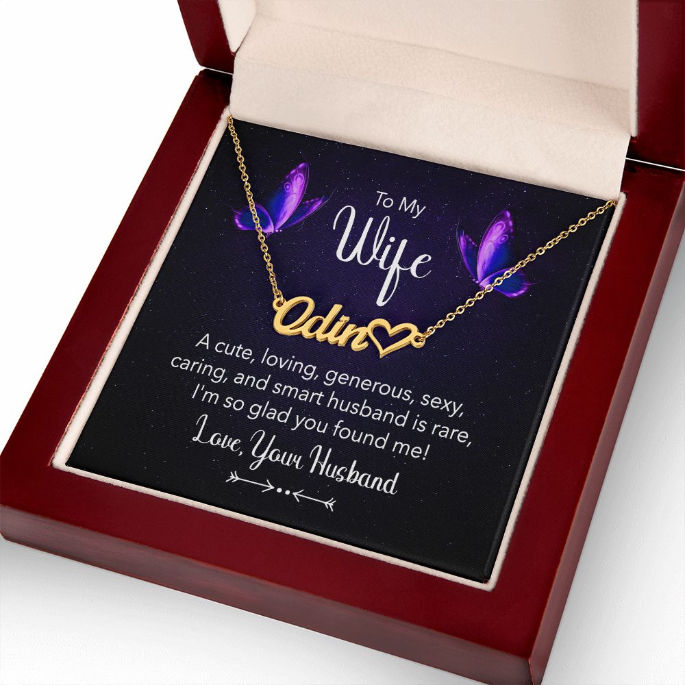 To My Wife A Cute Loving Name Necklace With Heart-Express Your Love Gifts