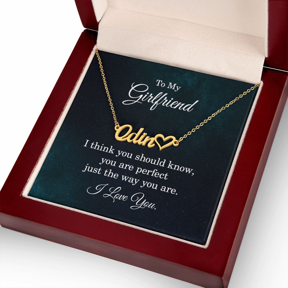 To My Girlfriend I Think You Should Know Name Necklace With Heart-Express Your Love Gifts