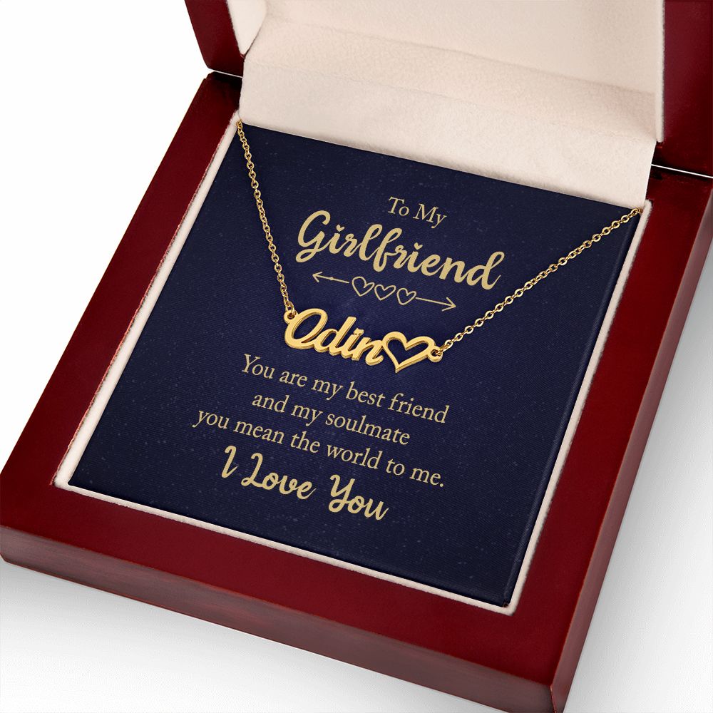 To My Girlfriend You Are My Best Friend Name Necklace With Heart-Express Your Love Gifts