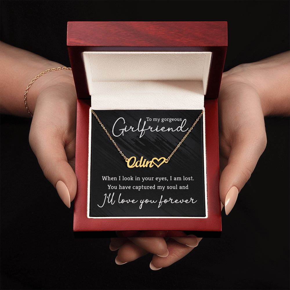 To My Gorgeous Girlfriend Name Necklace With Heart-Express Your Love Gifts