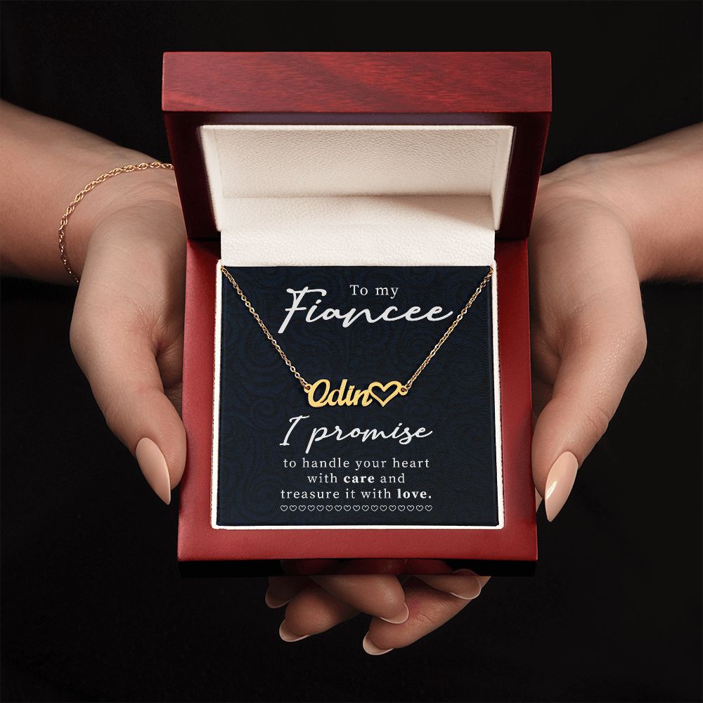 To My Fiancee Name Necklace With Heart-Express Your Love Gifts