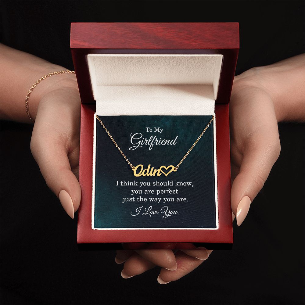 To My Girlfriend I Think You Should Know Name Necklace With Heart-Express Your Love Gifts