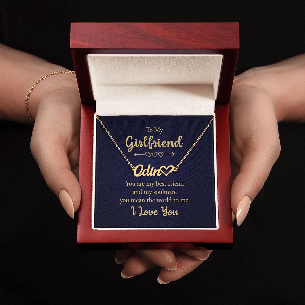 To My Girlfriend You Are My Best Friend Name Necklace With Heart-Express Your Love Gifts