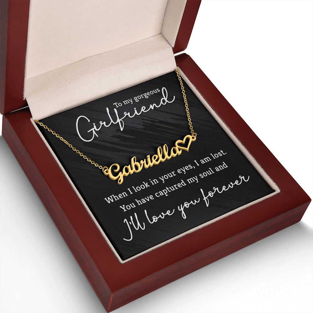 To My Gorgeous Girlfriend Name Necklace With Heart-Express Your Love Gifts