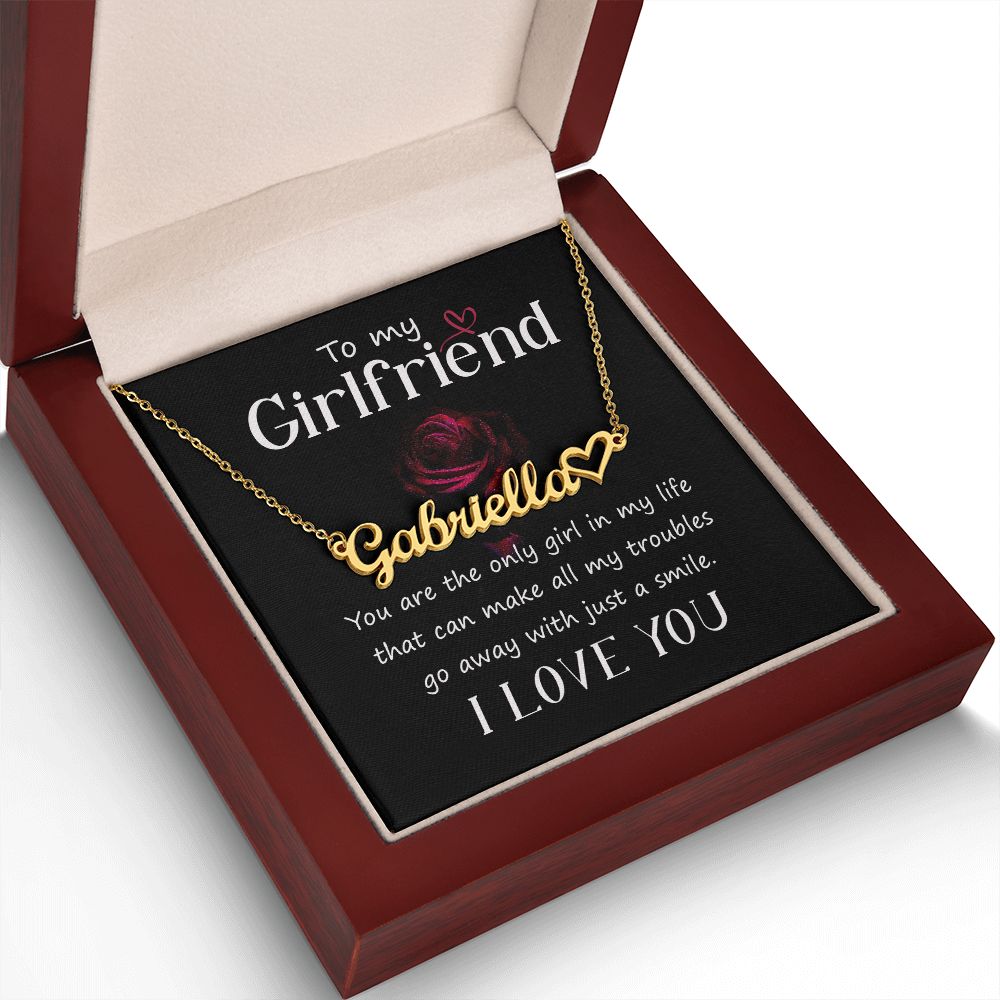 To My Girlfriend You Are The Name Necklace With Heart-Express Your Love Gifts