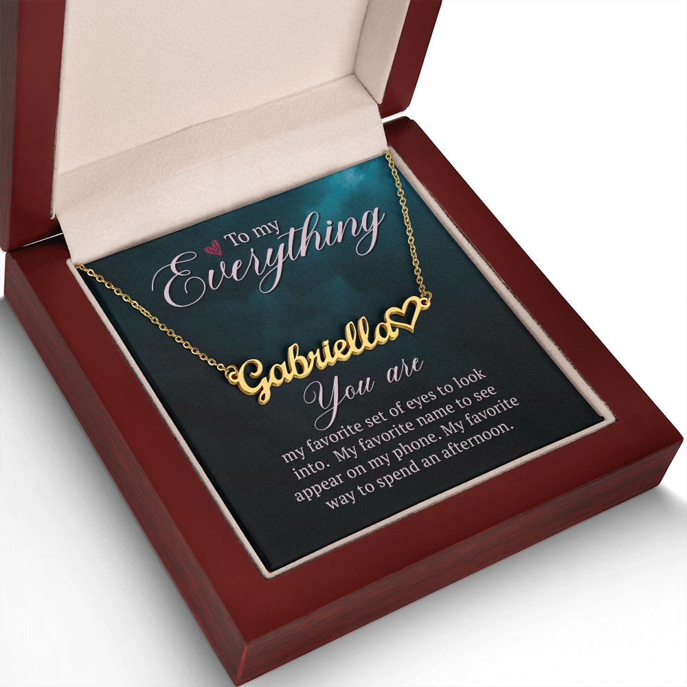 To My Everything Name Necklace With Heart-Express Your Love Gifts