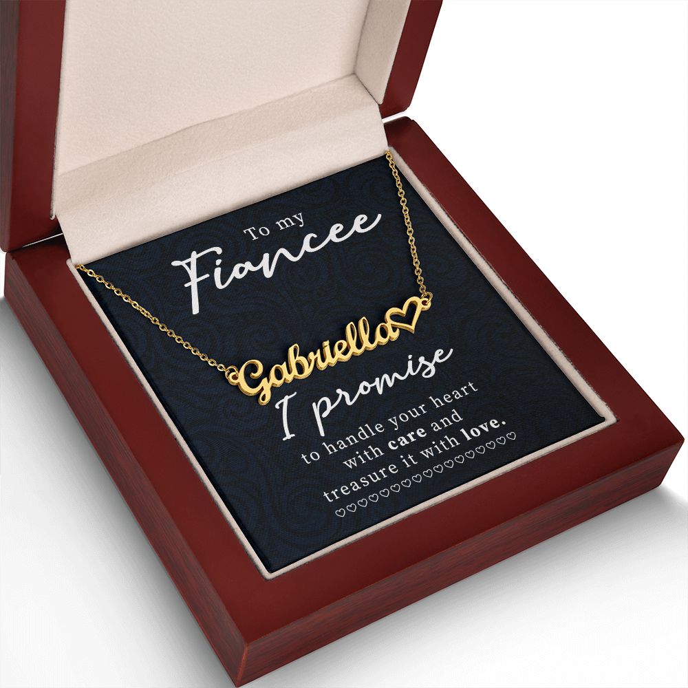 To My Fiancee Name Necklace With Heart-Express Your Love Gifts