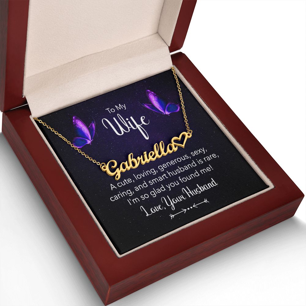 To My Wife A Cute Loving Name Necklace With Heart-Express Your Love Gifts