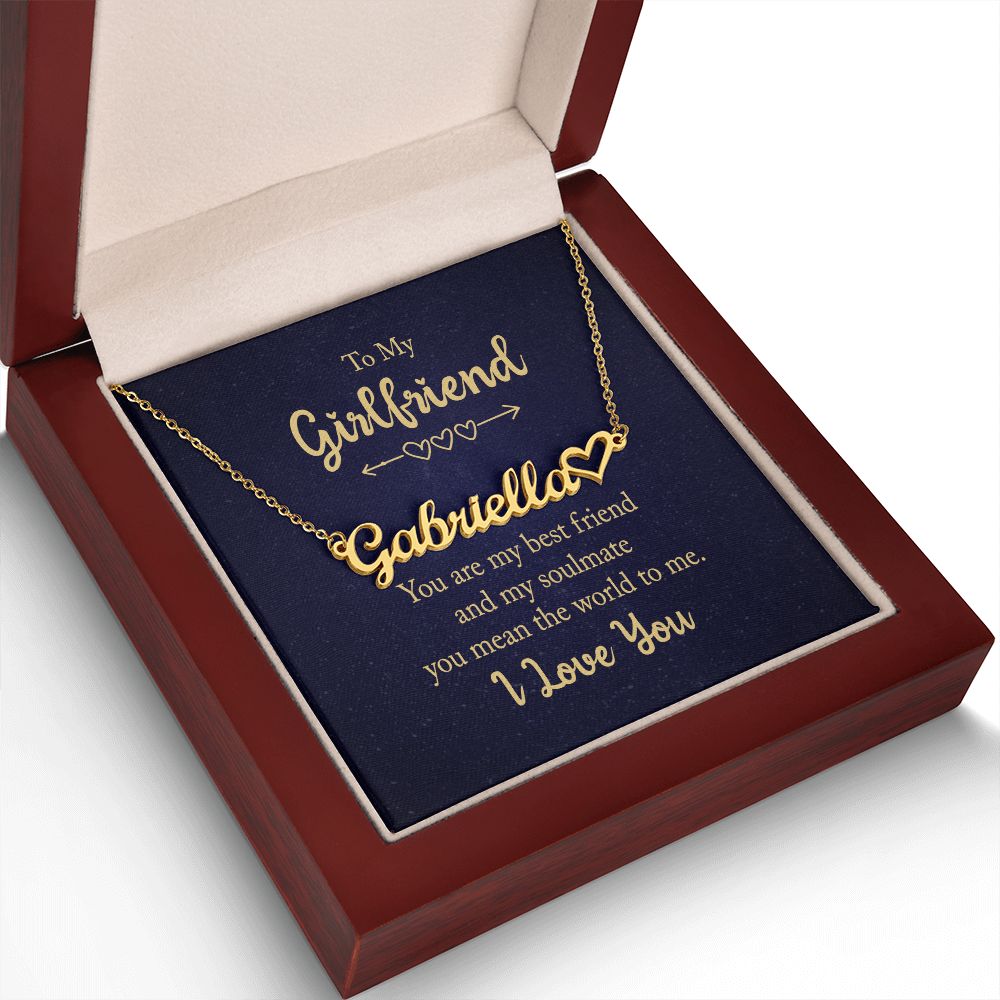 To My Girlfriend You Are My Best Friend Name Necklace With Heart-Express Your Love Gifts