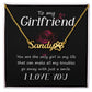 To My Girlfriend You Are The Only Girl Name Necklace With Paw Print-Express Your Love Gifts
