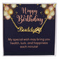 Happy Birthday Happiness Each Minute Name Necklace With Paw Print-Express Your Love Gifts