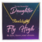 To My Beautiful Daughter Fly High Name Necklace With Paw Print-Express Your Love Gifts