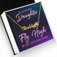 To My Beautiful Daughter Fly High Name Necklace With Paw Print-Express Your Love Gifts