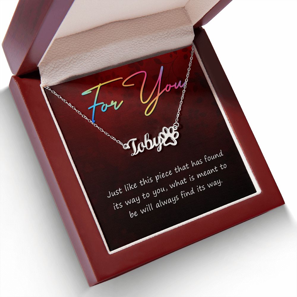 For You Name Necklace With Paw Print-Express Your Love Gifts