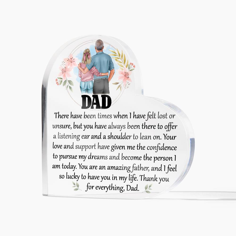Dad You Are Amazing Printed Heart Shaped Acrylic Plaque-Express Your Love Gifts