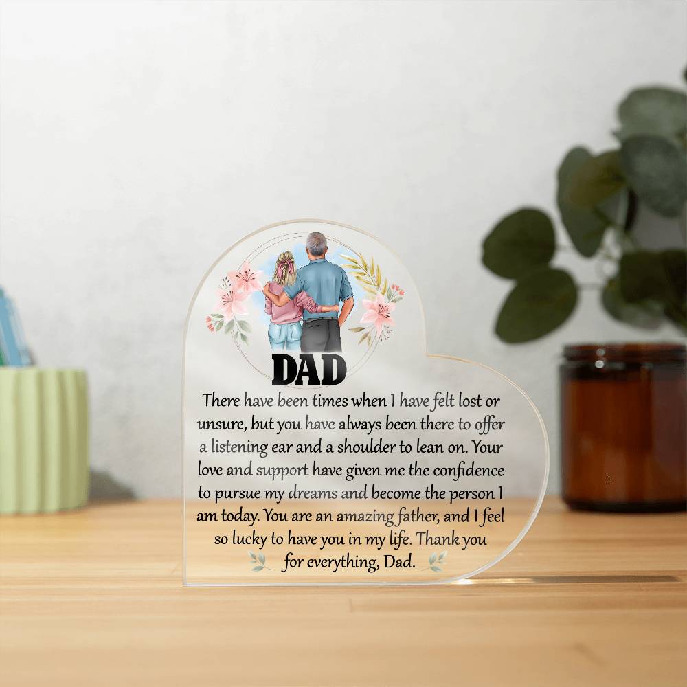 Dad You Are Amazing Printed Heart Shaped Acrylic Plaque-Express Your Love Gifts