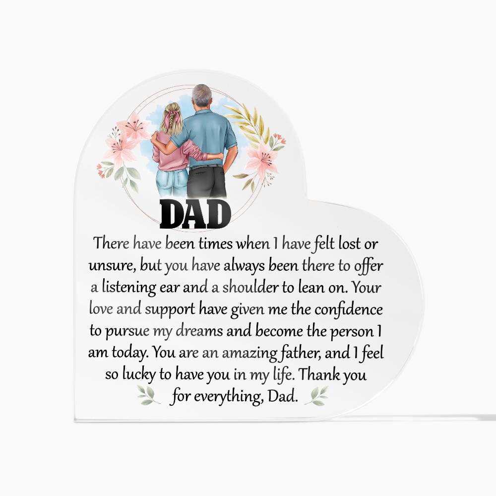 Dad You Are Amazing Printed Heart Shaped Acrylic Plaque-Express Your Love Gifts