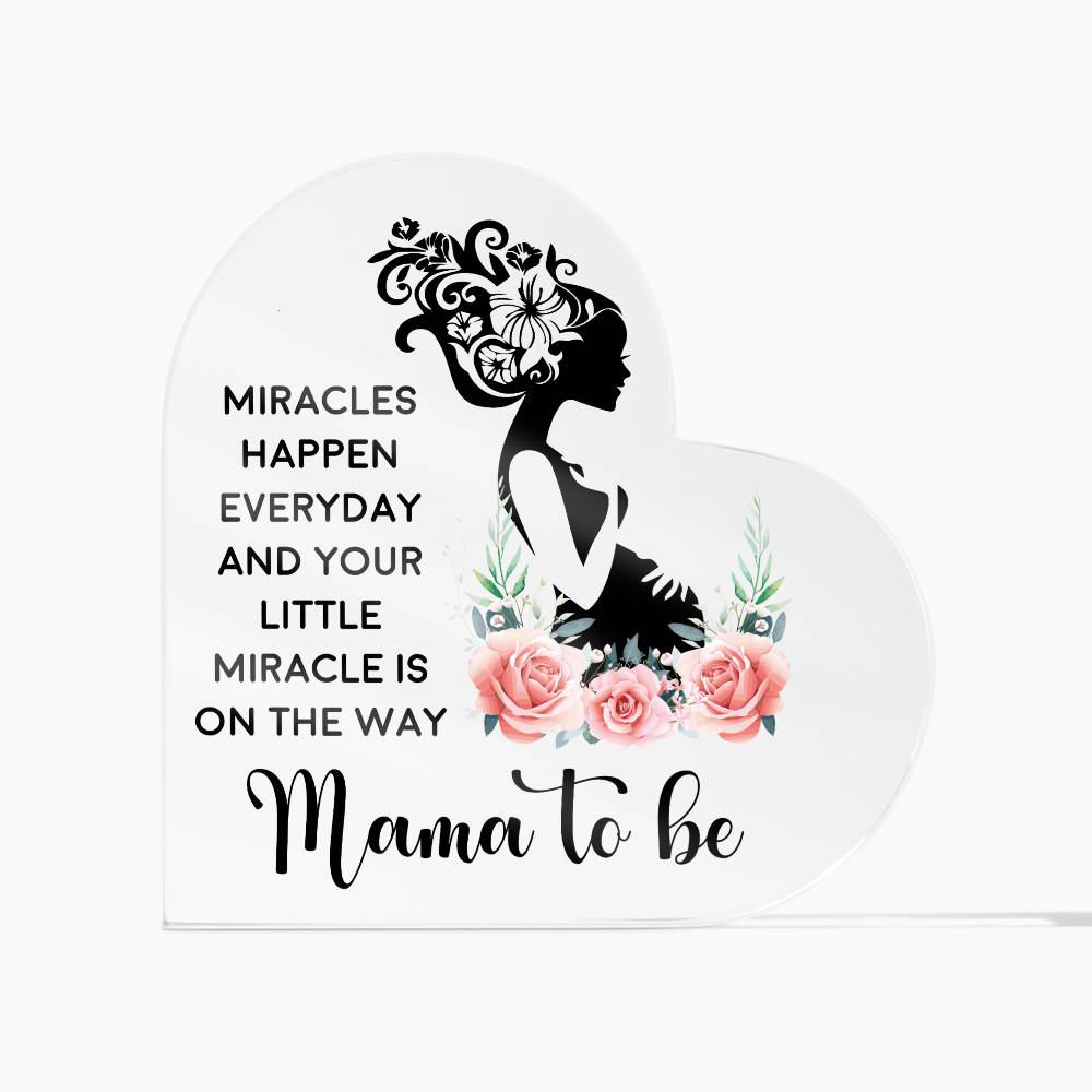 Mama to Be Printed Heart Shaped Acrylic Plaque-Express Your Love Gifts