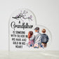Grandfather With Silver Printed Heart Shaped Acrylic Plaque-Express Your Love Gifts