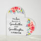 The Love Between a Grandmother and Granddaughter Printed Heart Shaped Acrylic Plaque-Express Your Love Gifts