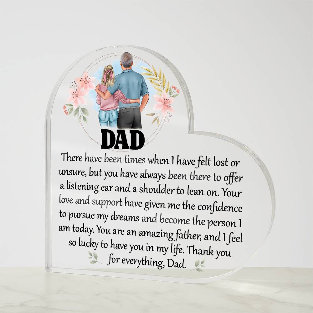 Dad You Are Amazing Printed Heart Shaped Acrylic Plaque-Express Your Love Gifts
