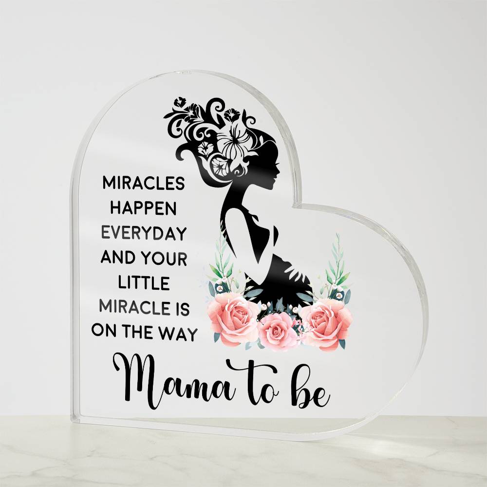 Mama to Be Printed Heart Shaped Acrylic Plaque-Express Your Love Gifts