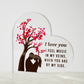 I Love You Heart Printed Heart Shaped Acrylic Plaque-Express Your Love Gifts