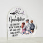 Grandfather With Silver Printed Heart Shaped Acrylic Plaque-Express Your Love Gifts