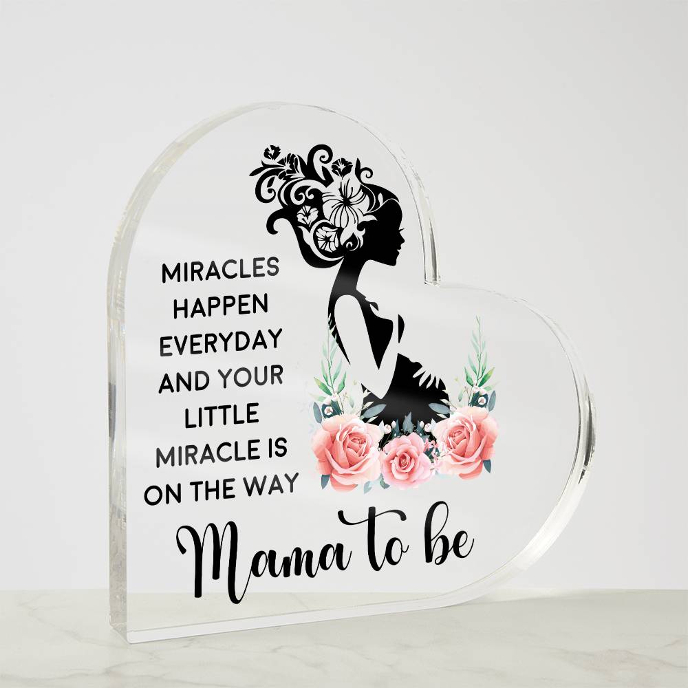 Mama to Be Printed Heart Shaped Acrylic Plaque-Express Your Love Gifts