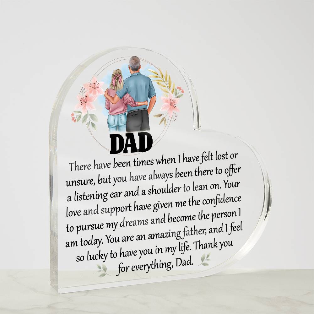 Dad You Are Amazing Printed Heart Shaped Acrylic Plaque-Express Your Love Gifts