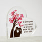 I Love You Heart Printed Heart Shaped Acrylic Plaque-Express Your Love Gifts
