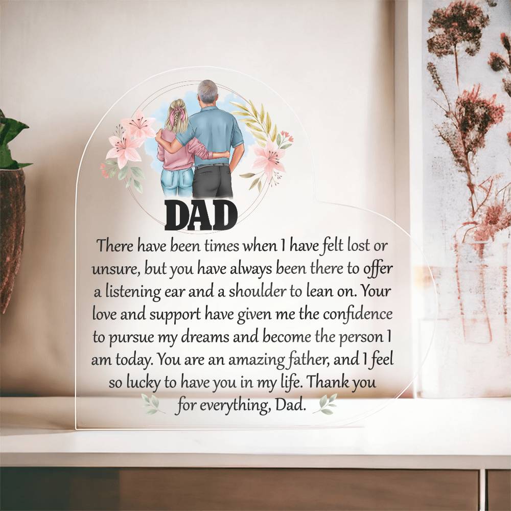 Dad You Are Amazing Printed Heart Shaped Acrylic Plaque-Express Your Love Gifts