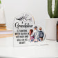 Grandfather With Silver Printed Heart Shaped Acrylic Plaque-Express Your Love Gifts