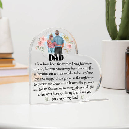 Dad You Are Amazing Printed Heart Shaped Acrylic Plaque-Express Your Love Gifts
