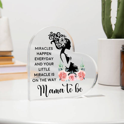 Mama to Be Printed Heart Shaped Acrylic Plaque-Express Your Love Gifts