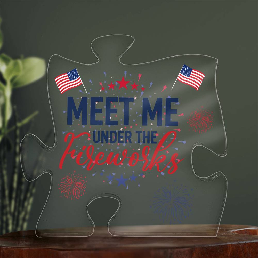 Meet Me 4th of July Printed Acrylic Puzzle Plaque-Express Your Love Gifts