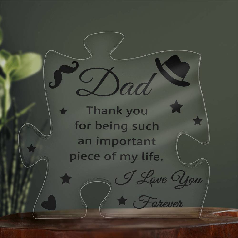 To My Father Thank you Printed Acrylic Puzzle Plaque-Express Your Love Gifts