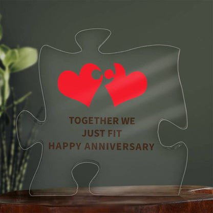 Together We Fit Printed Acrylic Puzzle Plaque-Express Your Love Gifts