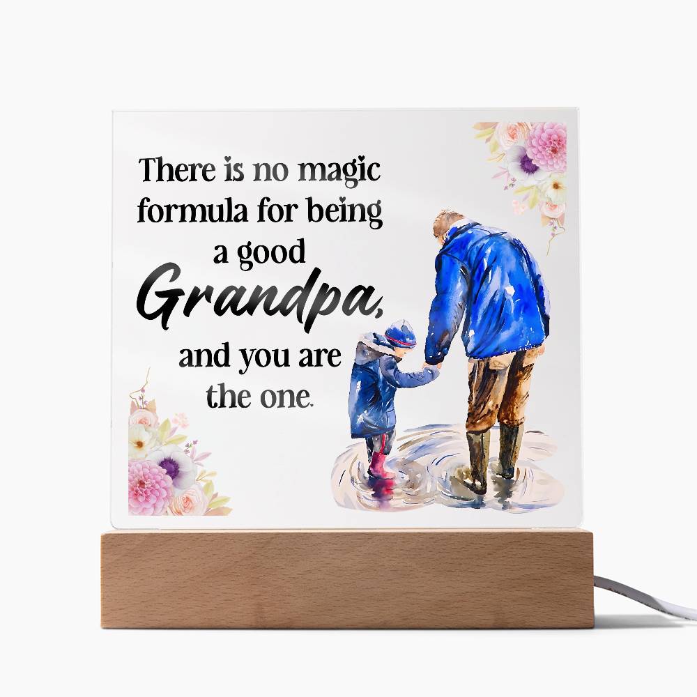 Grandpa Magic Printed Square Shaped Acrylic Plaque-Express Your Love Gifts