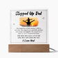 Stepped Up Dad Printed Square Shaped Acrylic Plaque-Express Your Love Gifts