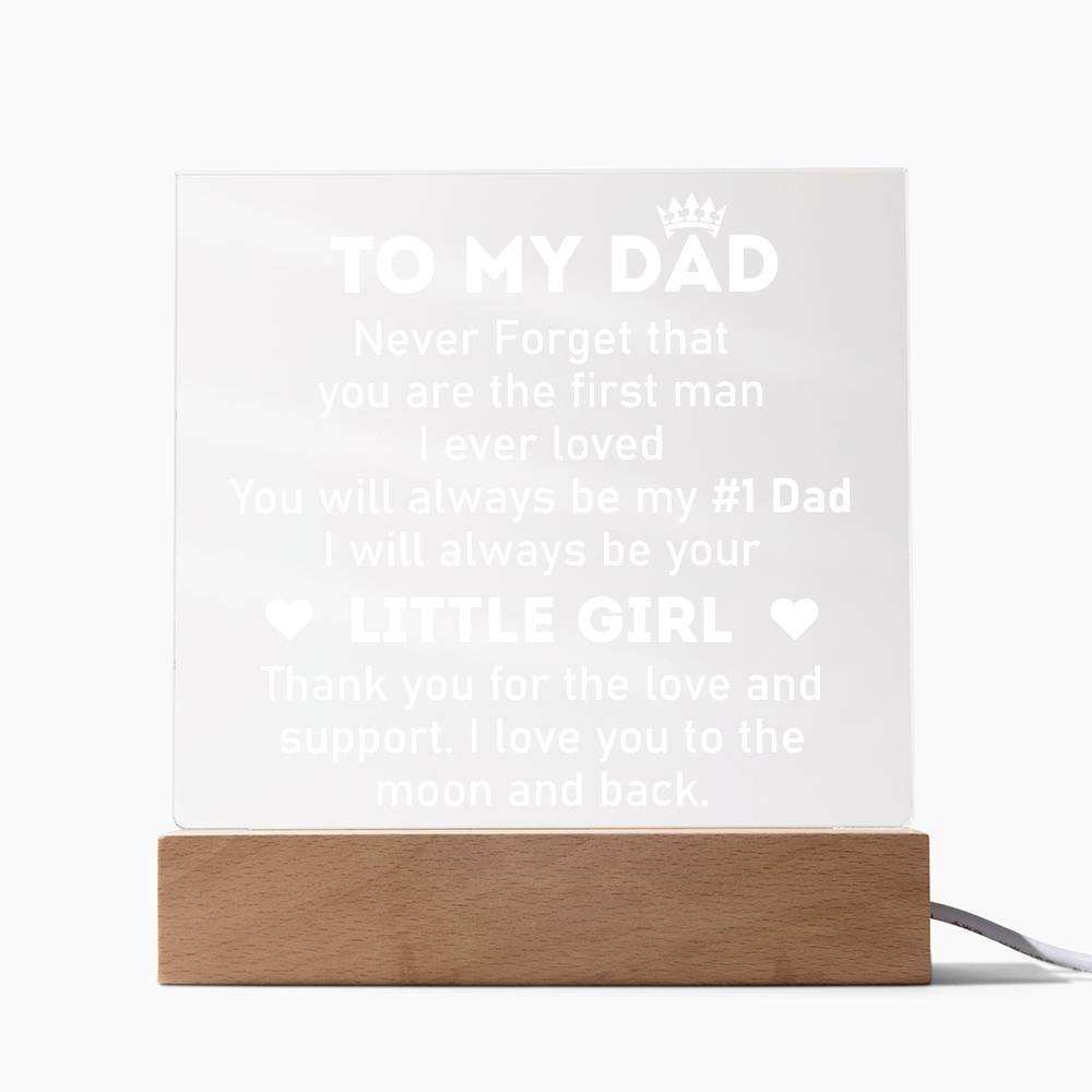 Dad #1 Printed Square Shaped Acrylic Plaque-Express Your Love Gifts
