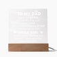 Dad #1 Printed Square Shaped Acrylic Plaque-Express Your Love Gifts